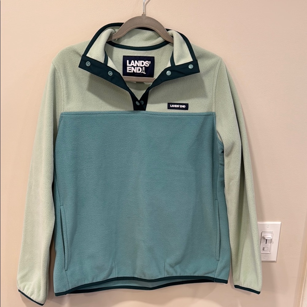 Lands' End Two-Tone Fleece Pullover